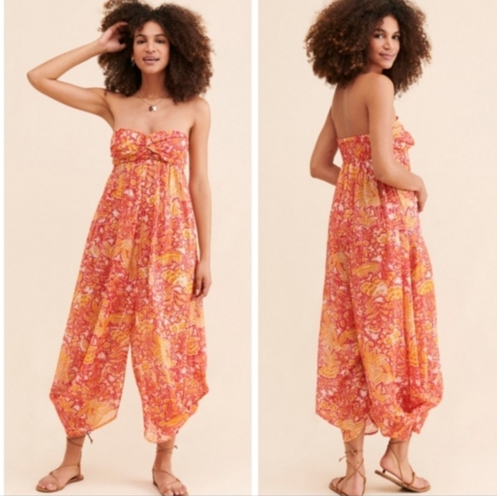 Anthropologie Harem Paisley Floral Sleeveless Romper Women's Small Jumper Cover